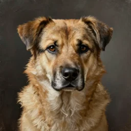 a mutt, cinematic lighting, detailed oil painting, hyperrealistic, 8k
