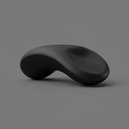 very distant shot render matte black high tech gadget, minimalist organic shape, surface modelling, rounded edges, centered on studio gray background, all black design by nicole norris, james dyson, jonathan ive, braun design, technologic design, octane engine render, product concept unreal engine 6 render