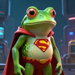 portrait super hero frog 🐸 young, style artstation, style greg rutkowsk, ciberpunk, comic art book, biopunk, octane render, unreal engine 6, epic game graphics