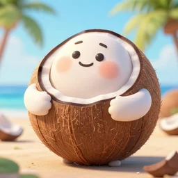 if you eat too much, you'll get very fat, coconut, coconut, cartoon, cartoon, ultra realistic, unreal engine 5, depth of field, bokeh, octane render, 8 k hd,