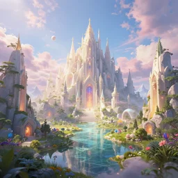 a heavenly beautiful majestic Imaginary place, digital art trending on artstation