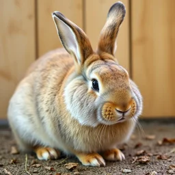 photograph of a fat rabbit