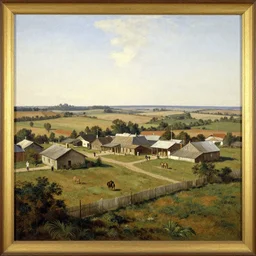 a painting of the russian agricultural colony in rural western uruguay in 1 9 2 3 by greg rutkowski