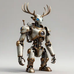 steampunk robot with antlers, ultra detailed, 8 k, trending on artstation, award - winning art,