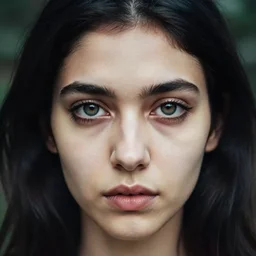 photograph of a young woman from hyderabad, 9 0 s goth, dof, sharp focus, highly detailed face, symmetric face, realistic iris, cinestill 8 0 0 t, photography by paolo roversi
