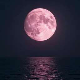 georgia okeeffe pink moon over water