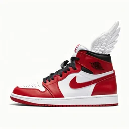 a red air jordan with wings
