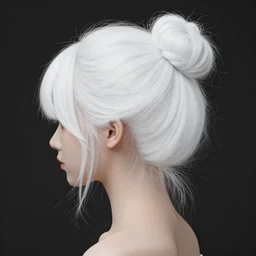 a girl with white hair in a hairbun, by kalpiae
