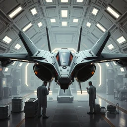 ( cyberpunk 2 0 7 7, bladerunner 2 0 4 9 ) amazing clear background, scientists creating an artificial alien highly detailed futuristic biomechanical thick smooth quad wing combat spaceship inside spaceship lab, 8 k, photographic, octane render, photorealistic, painting by stephen martiniere, artgerm, greg rutkowski, brian sum, in the movie by ridley scott