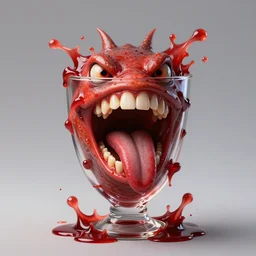 cup with piranha bloody tooth and tongue, evil fluid, danger scent, unreal engine realistic render, 8 k, micro detail, intricate, elegant, highly detailed, centered, digital painting, artstation, smooth, sharp focus, illustration, artgerm, tomasz alen kopera, peter mohrbacher, donato giancola, joseph christian leyendecker, wlop, boris vallejo