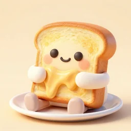 an cute giant eating toast, 3 d render, digital art