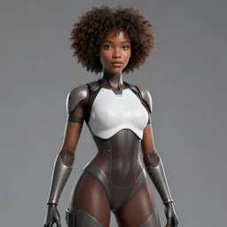 african female android, by MARVEL comics and Sandra Chevrier, 8k