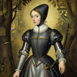 beautiful virtuous jeanne d'arc in the style of william blake, terese nielsen,