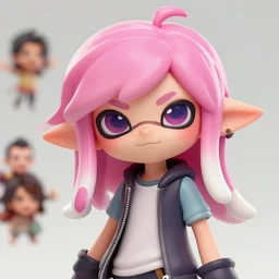 a beautiful portrait of a cute splatoon anime male with pink hair. character design by cory loftis, fenghua zhong, ryohei hase, ismail inceoglu and ruan jia. artstation, volumetric light, detailed, photorealistic, fantasy, rendered in octane