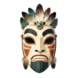 totem animal tribal chaman vodoo mask feather gemstone plant video game illustration vivid color borderlands by josan gonzales and dan mumford radiating a glowing aura