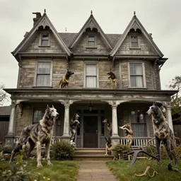 the hounds of tindalos materializing through the walls of a victorian house