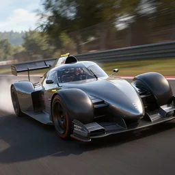 wild wiggler in forza motorsport, professional high quality 4 k render tight action shot heart pounding intense lighting