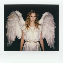 polaroid of a biblically accurate angel, cinematic, art station trending, photorealistic, 4 k, detailed