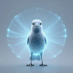 realistic scientific documentary photo of a bird aura fields glowing particles, front view 1 9 9 0, life magazine reportage photo, metropolitan museum photo