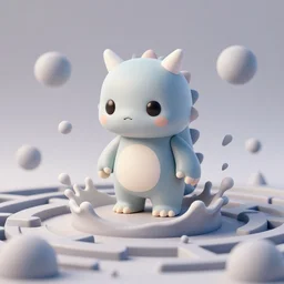 ebay product, beautiful cute, cute miniature resine action figure, maze, High detail photography, 8K, 3d fractals, cute pictoplasma, one simple ceramic tintoy fury monster Figure sculpture, surrounded by splashes, 3d primitives, in a Studio hollow, by pixar, by jonathan ive, cgsociety, simulation