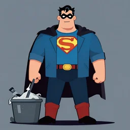 garbage man, super hero, marvel comics, flat shading, hyper detailed, comic book style, trending on art station