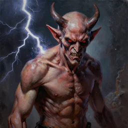 the devil, hyperrealistic oil panting, disturing, highly detailed, shaded lightning, inspired by hr giger