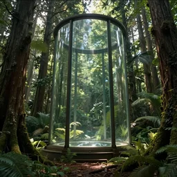 vfx movie scene vault of glass in the forest, natural lighting by emmanuel lubezki