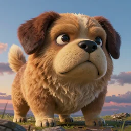 a beautiful illustration of a ugly dog by studio ghibli, gigantic, octane render, brilliantly coloured, intricate, ultra wide angle, trending on artstation, dusk, volumetric lighting, polished, micro details, ray tracing, 8k