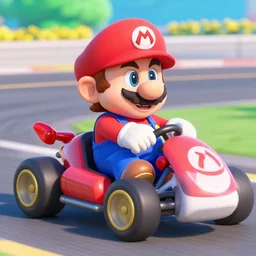 Screenshot of Emma Watson in Mario Kart