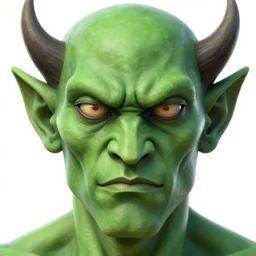 a green demon,digital art,ultra realistic,ultra detailed,art by greg rutkowski,detailed face