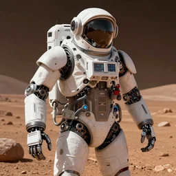photo of robotic spacesuit mechanical design high-tech, mars exploration, futuristic, unreal engine W 1024