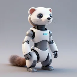 futuristic ferret - shaped robot, robotic ferret - shaped 3 d octane render, cyberpunk ferret - shaped mechanical robot by mickael lelievre and remi cuxac