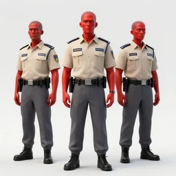 zombie security officers in beige uniform ( glowing red skin ) ( grey pants ) holding uzis trending on artstation digital painting highly detailed 4 k 8 k hd
