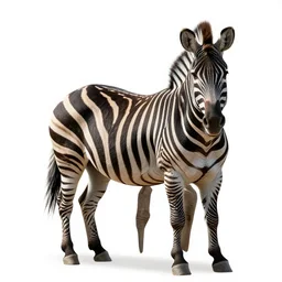 melanistic zebra, photorealistic wildlife photography, full body, isolated on a pure white background, centered, entire subject in frame, sharp focus, soft studio lighting