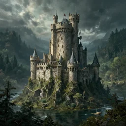 swamp castle on crannog dense forests, game of thrones, volumetric lighting, fantasy artwork, very beautiful scenery, very realistic painting effect, hd, hdr, cinematic 4 k wallpaper, 8 k, ultra detailed, high resolution, artstation