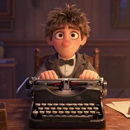 the shining, jack at typewriter, as a pixar movie