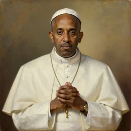 portrait of the holy father, fetty wap, religious, oil on canvas by william sidney mount, trending on artstation,
