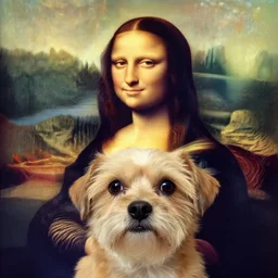 a dog that looks like gioconda