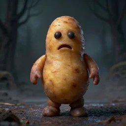 a man made of a potato, horror, dark, spooky, haunted - n 8