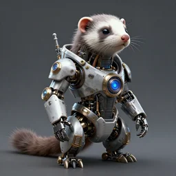 futuristic steampunk ferret - shaped robot, cyberpunk concept art ferret - shaped mechanical robot