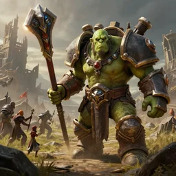 film shot of a war craft orc in a battleground, warcraft concept art design, blizzard games, hyper realistic concept art, 4 k, high quality render, volumetric lighting, cinematic composition, beauty photography film quality