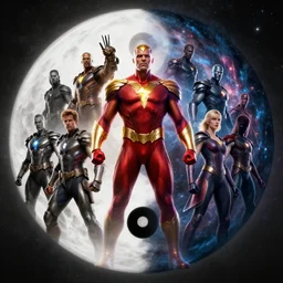 dr Manhattan many armed creator destroyer god controls every atom in the galaxy, selective color effect, cinematic, wide angle cinematography, yin Yang, 8k wallpaper