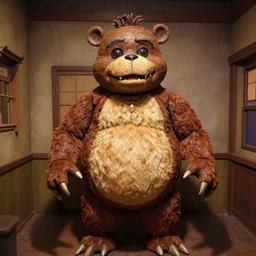 a photo of real freddy fazbear inside the house