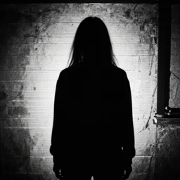 creepy silouhette, surveillance footage, horror, macabre, black and white, creepypasta