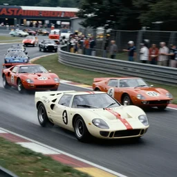 vintage race footage of a single 1965 GT40 with elements of the  F40, De Tomaso, Lotus, BMW M1, Pantera and Countach, movie still, speed, cinematic Eastman 5384 film