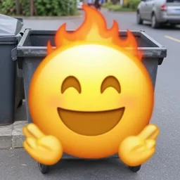 happy dumpster fire emoji