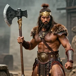 photo of an amazon warrior with a giant axe