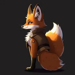 an anthropomorphic fox with a fluffy tail wearing a vest, backlighting, trending on artstation, digital art, furry art, trending on furaffinity, cel shaded