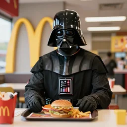 darth vader working at mcdonalds, XF IQ4, 150MP, 50mm, F1.4, ISO 200, 1/160s, natural light, Adobe Photoshop, Adobe Lightroom, photolab, Affinity Photo, PhotoDirector 365