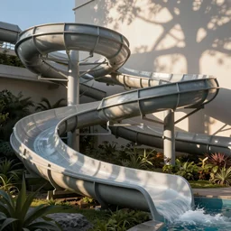 a non-Euclidean water slide